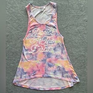 Panic At The Disco sleeveless racer back tank‎ top women S tie dye graphic y2k